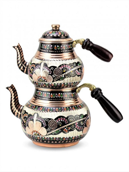 Morya Copper Teapot Thick Erzincan Handcrafted 2.4 Lt for 5-6 Persons