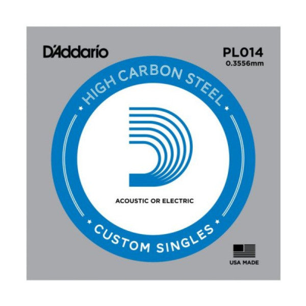 D'ADDARIO PL014 FOR ELECTRO AND ACOUSTIC GUITAR (B) SINGLE STRING 0.3556 MM :D'ADDARIO USA