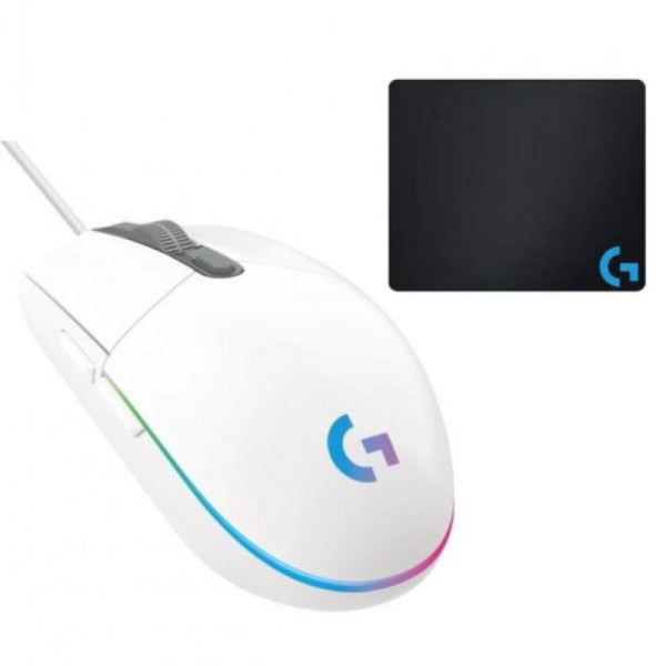 Logitech G102 White Lightsync Gaming Mouse + Oem Gaming Mouse Pad 40X30Cm