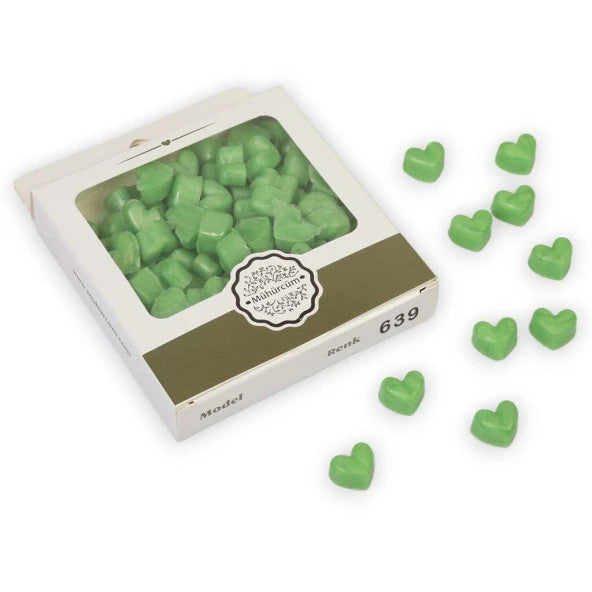 Seal Wax Melting Heart Beads Package Model No: 639 Moss Green