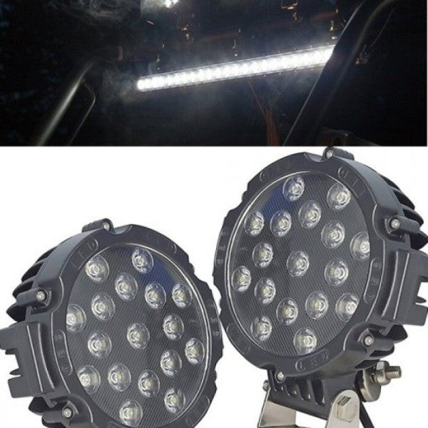 7 Inch 17 Led 51 W White Thick Daytime Led Emitter Penetrating Off Road Headlight Work Light Fog Lamp