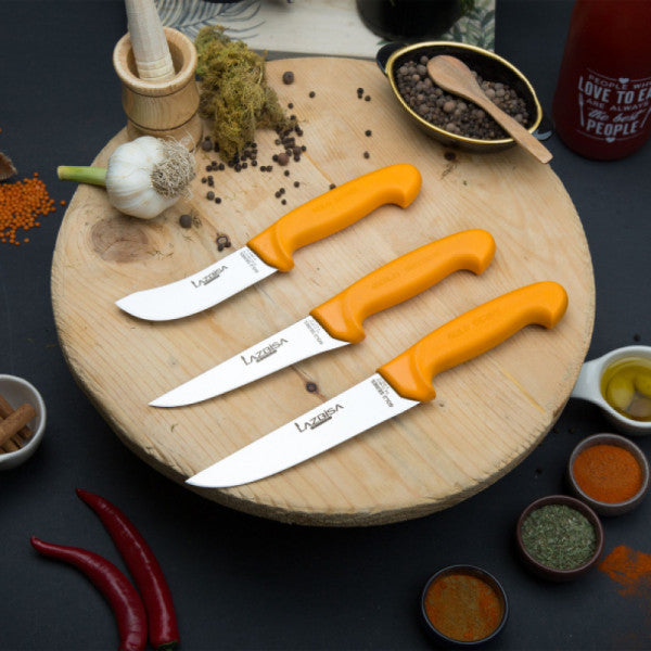 Lazbisa Kitchen Knife Set Meat Butcher Knife Special Gold Series Set of 3 ( Y-S-2)