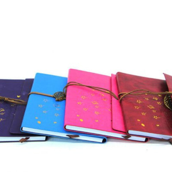 Wood Printed Leather Covered Notebook