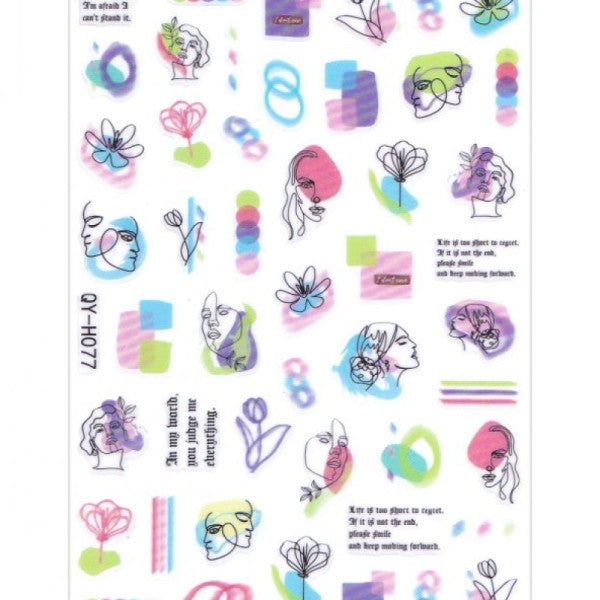 Silhouette Woman Nail Sticker