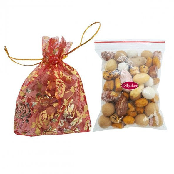 Dilşeker Luxury Ready Made Pouch Packaged Wedding, Engagement And Henna Nuts Cookies 75 Pieces 50 Grams