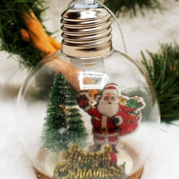 Walke Christmas Tree Christmas Pattern Light Bulb Ornament