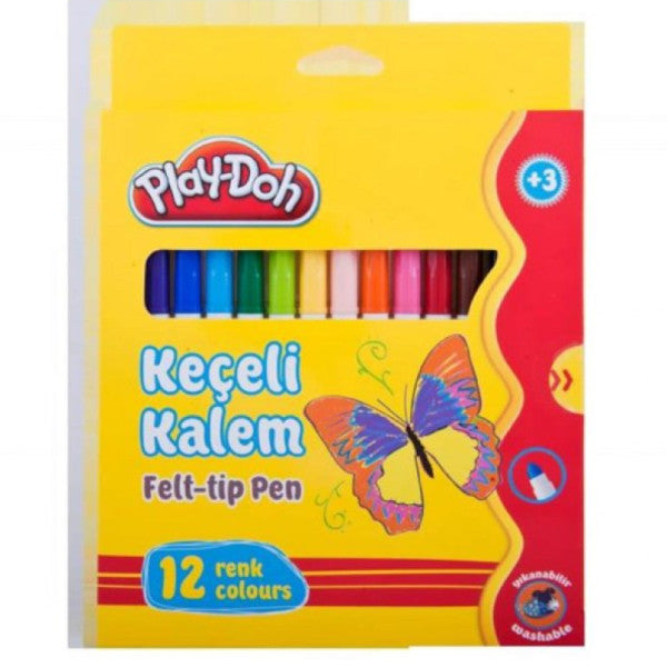 Play-Doh Felt Tip Pen Cardboard Box 5 MM 12 Colors PLAY-KE007