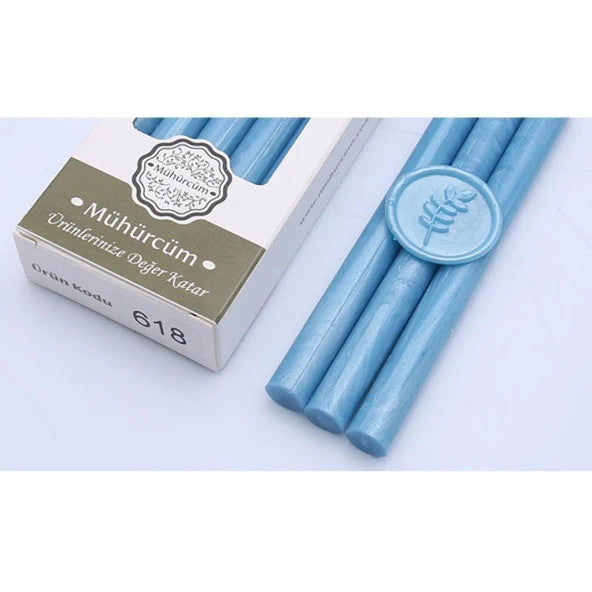 Seal Wax Stick 11Mmx120Mm 10 Pack Model: 618 Satin Blue