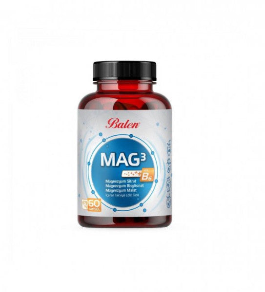 Balen Mag 3 Magnezyum Sitrat ve Bisglisinat & Malate 679 mg 60 kapsül