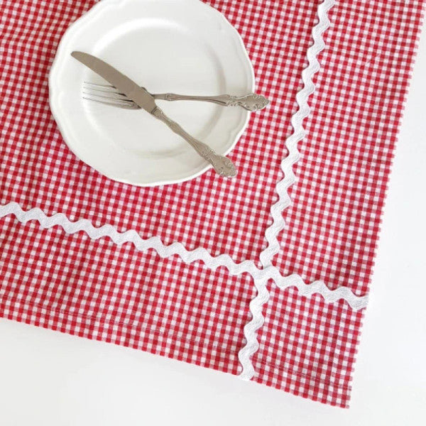 Checkered Red Table Cloth 140X140 Cm