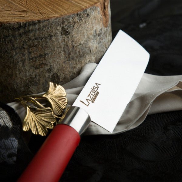 Lazbisa Kitchen Knife Set Meat Bone Vegetable Bread Fruit Chef Knife Red Craft Series (Action - Nakiri )