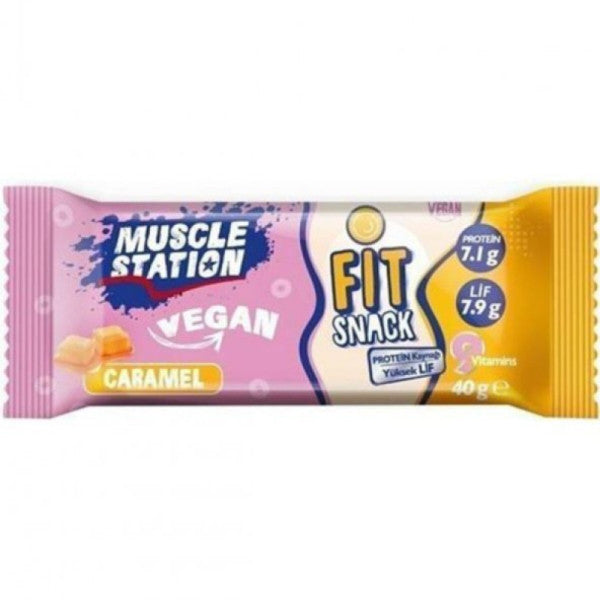 Muscle Station Fit Snack Vegan Caramel Protein Bar 40 gr