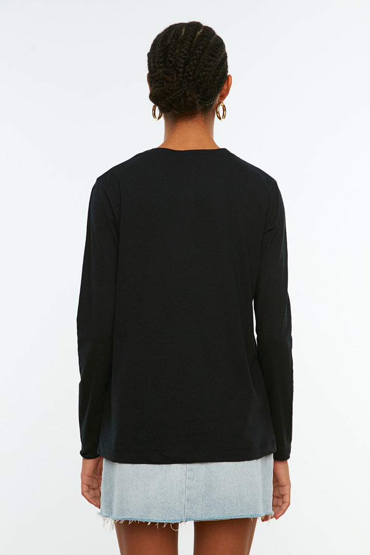 Shirts & Tops |  Trendyolmilla Long Sleeve Crew Neck Basic Knitted T-Shirt Twoaw21Ts0098.