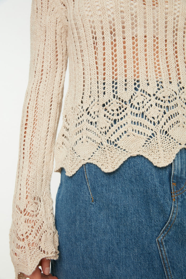 Knitted Vest |  Trendyolmilla Openwork Knitwear Sweater Twoss20Kz0030.