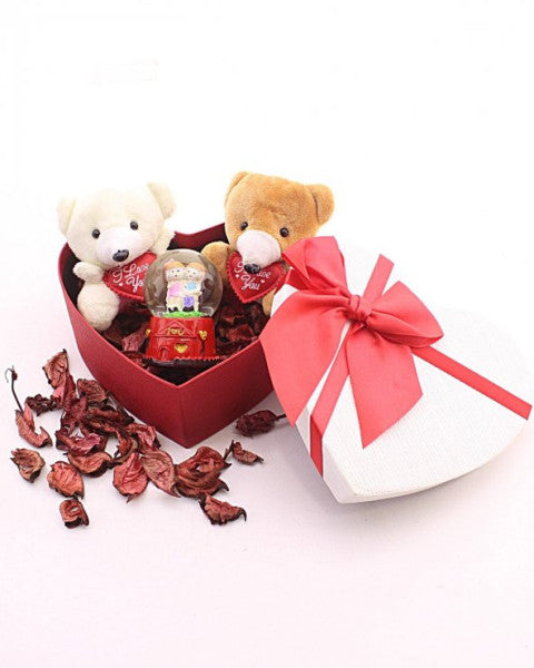 Mini Bears and Valentine Snow Globe Set for Valentines