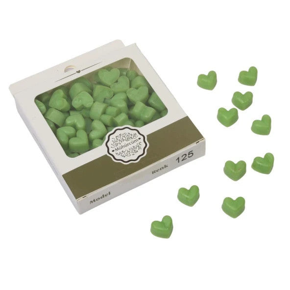 Melting Seal Wax Heart Beads Package Model No: 125 Kiwi