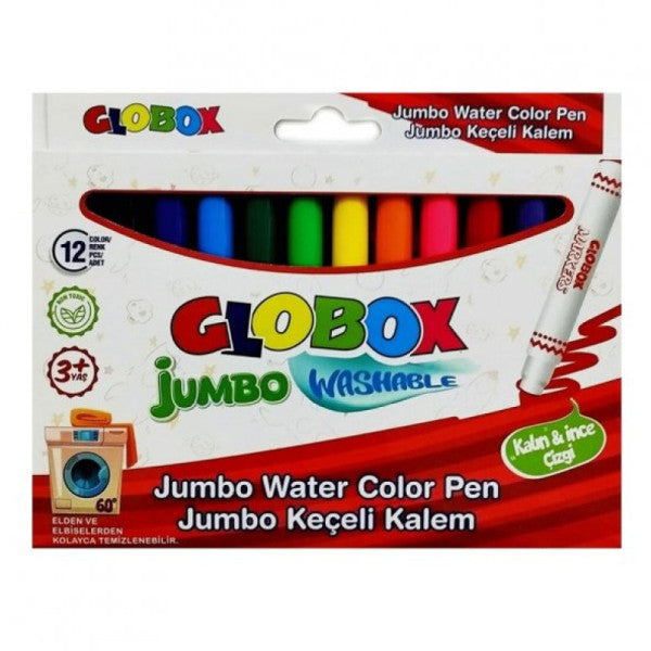Globox keçe uç kalem jumbo yıkanabilir 12 paket 3379