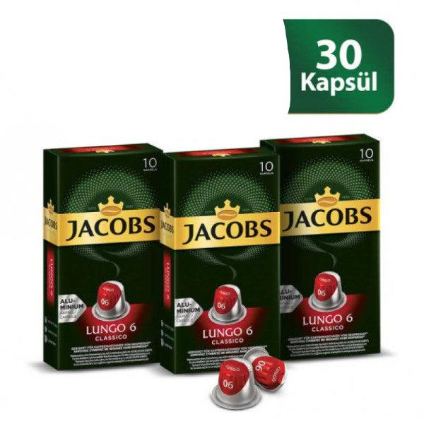 Jacobs Lungo 6 Classico Capsules Brown 30 Capsules