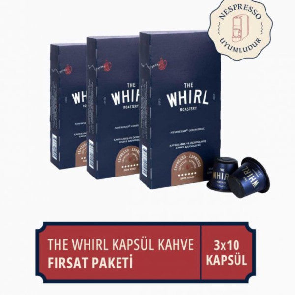 The Whirl Espresso Dark Capsule Coffee 3Pcs Opportunity Package 30 Capsules