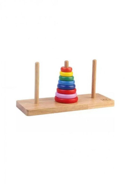 Montessori Wooden Educational Skill Intelligence Developing Tower of Hanoi Toy