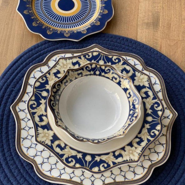 Dinnerware Blue Ring 24 Pieces For 6 Persons