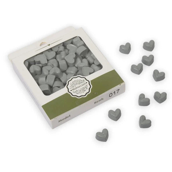 Seal Wax Melting Heart Beads Package Model No: 17 Dark Gray