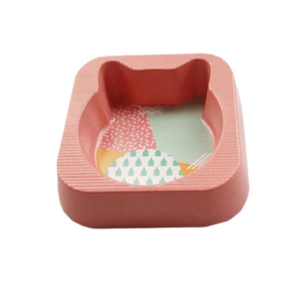 Bobo Bamboo Cat Dog Food And Water Container Bo-3182 500 Ml Pink