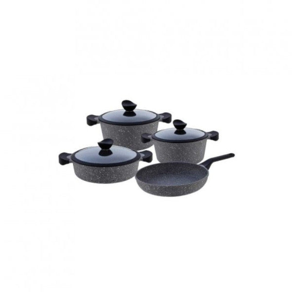 Falez Grand Touch Cast Iron 7 Piece Cookware Set Gray Gra4002