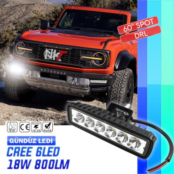 Nkt Group Fog Lamp 18 Watt Ultra Power Daytime Led 6 Led Off Road Fog 12/24 V