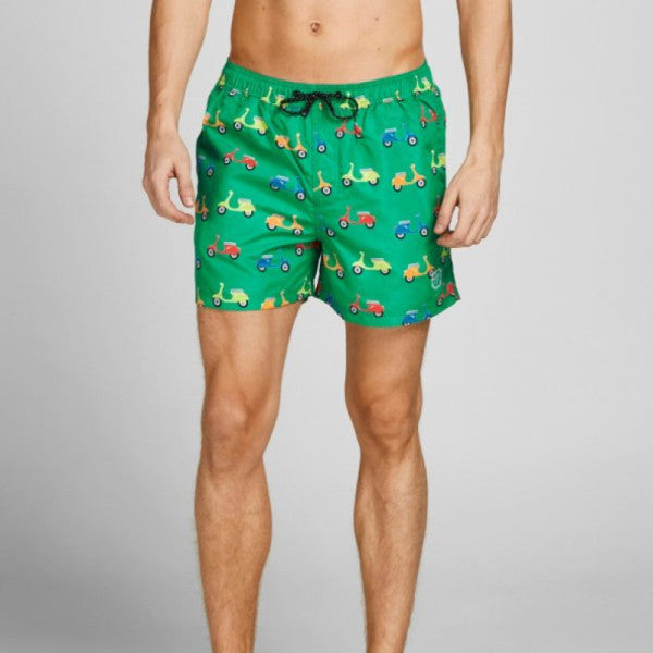 Jack Jones Men's Elastic Waist Patterned Beach Shorts 12204007