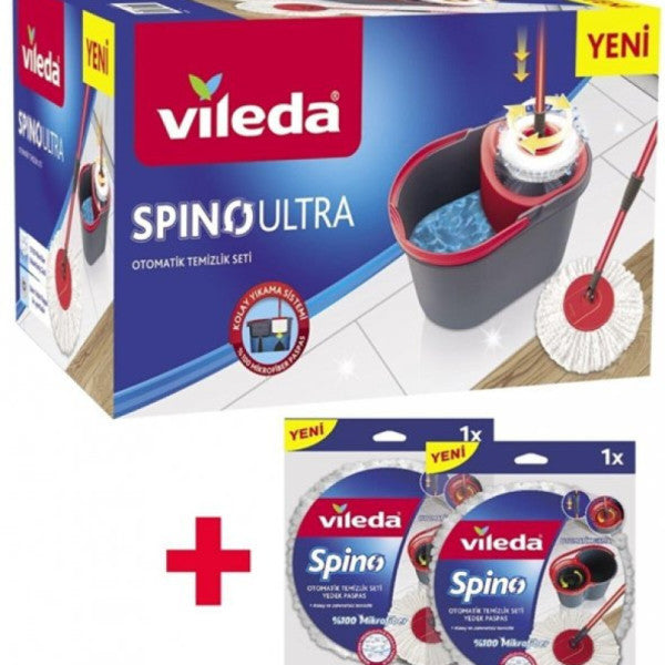 Vileda Spino Ultra Automatic Cleaning Set + 2 Spare Mops