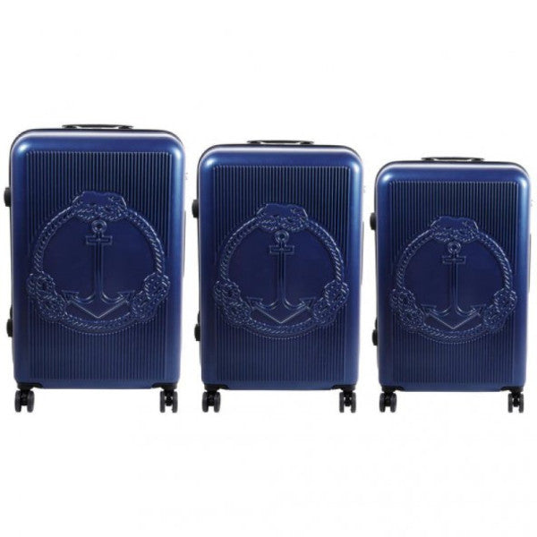 Biggdesign Ocean Navy Blue 3-piece suitcase set