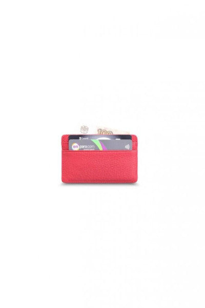 Guard Ultra Thin Unisex Red Minimal Leather Card Holder