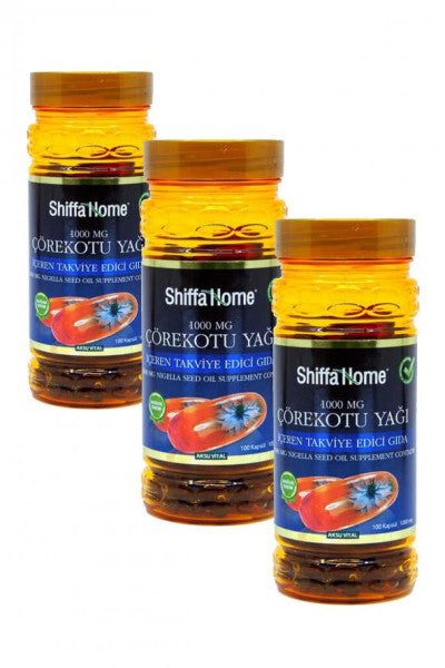 Shiffa Home Black Seed Oil Capsules 1000 Mg 100 Softgel 3 Pieces