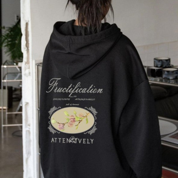 Unisex Oversize Fructification Baskılı Kazak