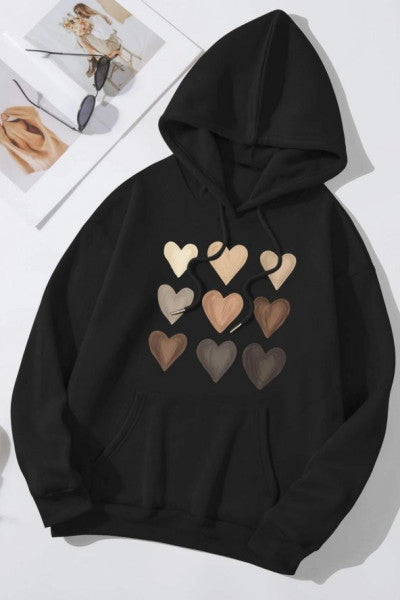 Unisex Oversize Heart Printed Sweatshirt