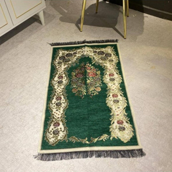 Ottoman Pearl Islamic Prayer Rug - Green