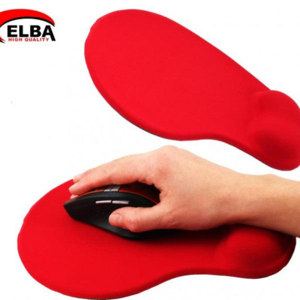 Elba K06152 Gel Mouse Pad with Wristband Red