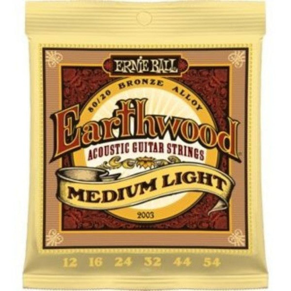 Ernie Ball P02003 Earthwood Medium Light 80/20 Bronze 0.12 - 0.54 Acoustic Guitar String