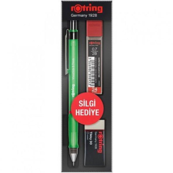 Çürüme visuclick 0.7mm yeşil çok yönlü kalem + silgi + uç