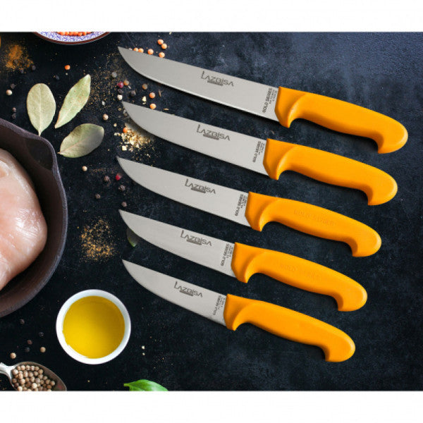 Lazbisa Kitchen Knife Set Meat Butcher Knife Gold Series 5 Pcs Set ( 0-1-2-3-4)