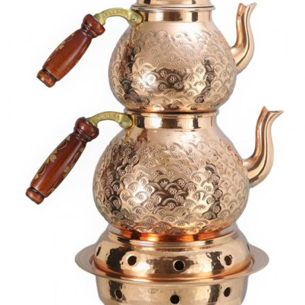 Morya Copper Teapot And Warmer Hearth Embroidered 2.5 Lt For 5-6 Persons