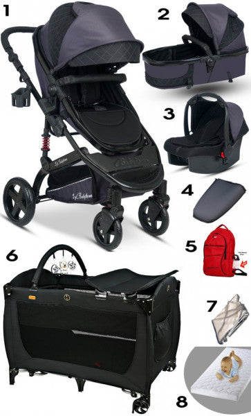 8 in 1 Newborn Set Baby Home 946 Travel System Baby Stroller 560 Baby Playpen Bed Crib