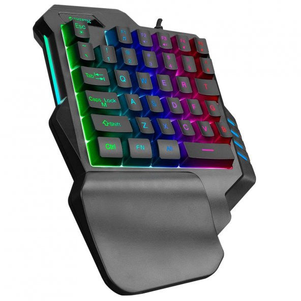 Everest KB-R177 SALVO Black USB LED Illuminated Q 35 Key Multimedia Mini Gaming Keyboard