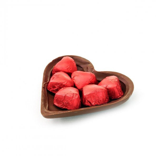 Red Heart Chocolate with Milky Figure Base