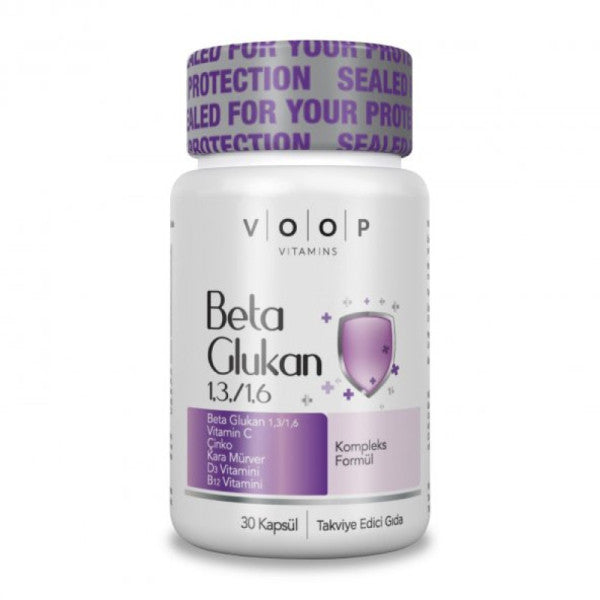 Voop Beta Glucan 1,3/1,6 Black Elderberry, Vitamin C, Zinc 30 Capsules