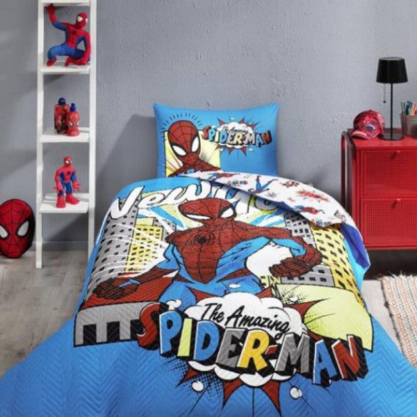 Özdilek Licensed Quilted Duvet Cover Set Spiderman New York Four Seasons