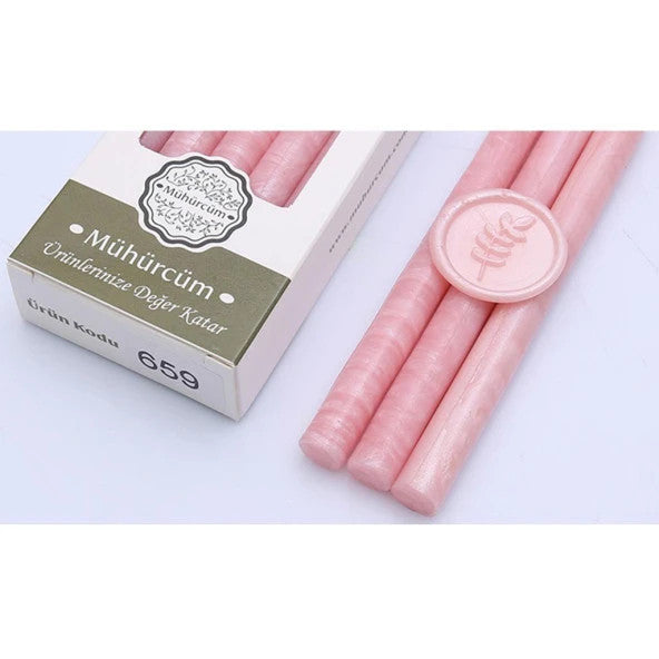 Seal Wax Stick 11Mmx120Mm Pack of 10 Model: 659 Pink Pearl