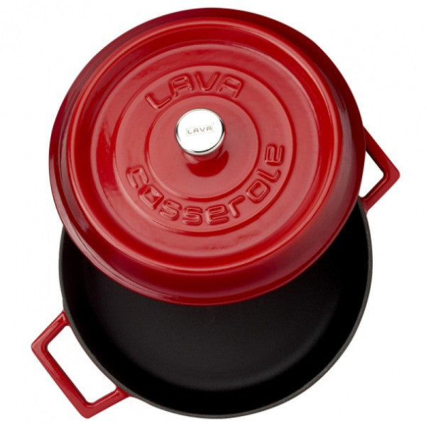 Lava Round Pot 24Cm Trendy Red