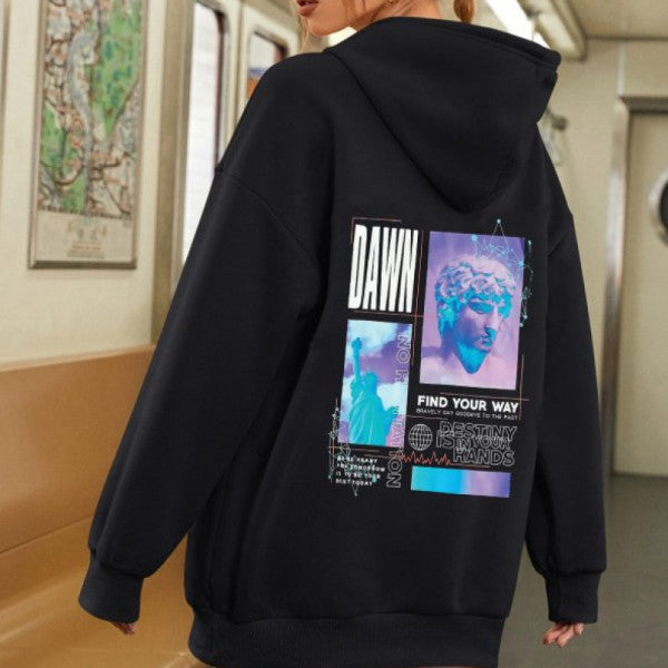 Unisex Oversize Şafak Baskılı Sweat